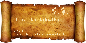 Illovszky Hajnalka névjegykártya
